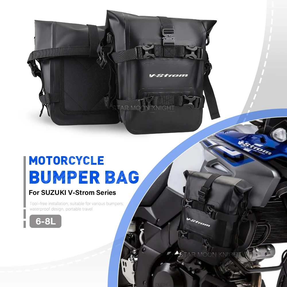 Motorrad Stoßstangen Tasche Wasserdichte Seite Rahmen Crash Bar Tasche Werkzeuge Lagerung Tasche Für V-Strom VStrom DL650 DL1000 DL250 650 1000 1050
