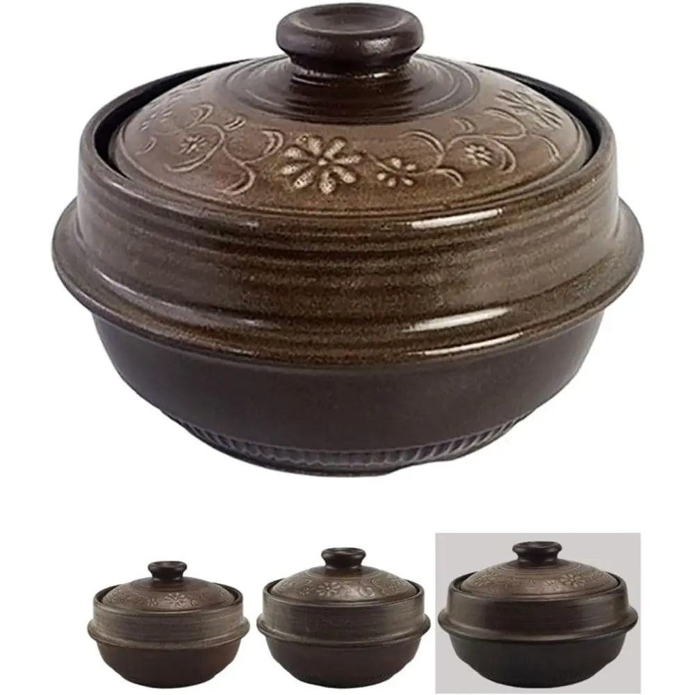 

Корейская глиняная посуда Тукбэги, кастрюля из натуральной глины с глазурью, жаропрочная глиняная кастрюля, Zero-C