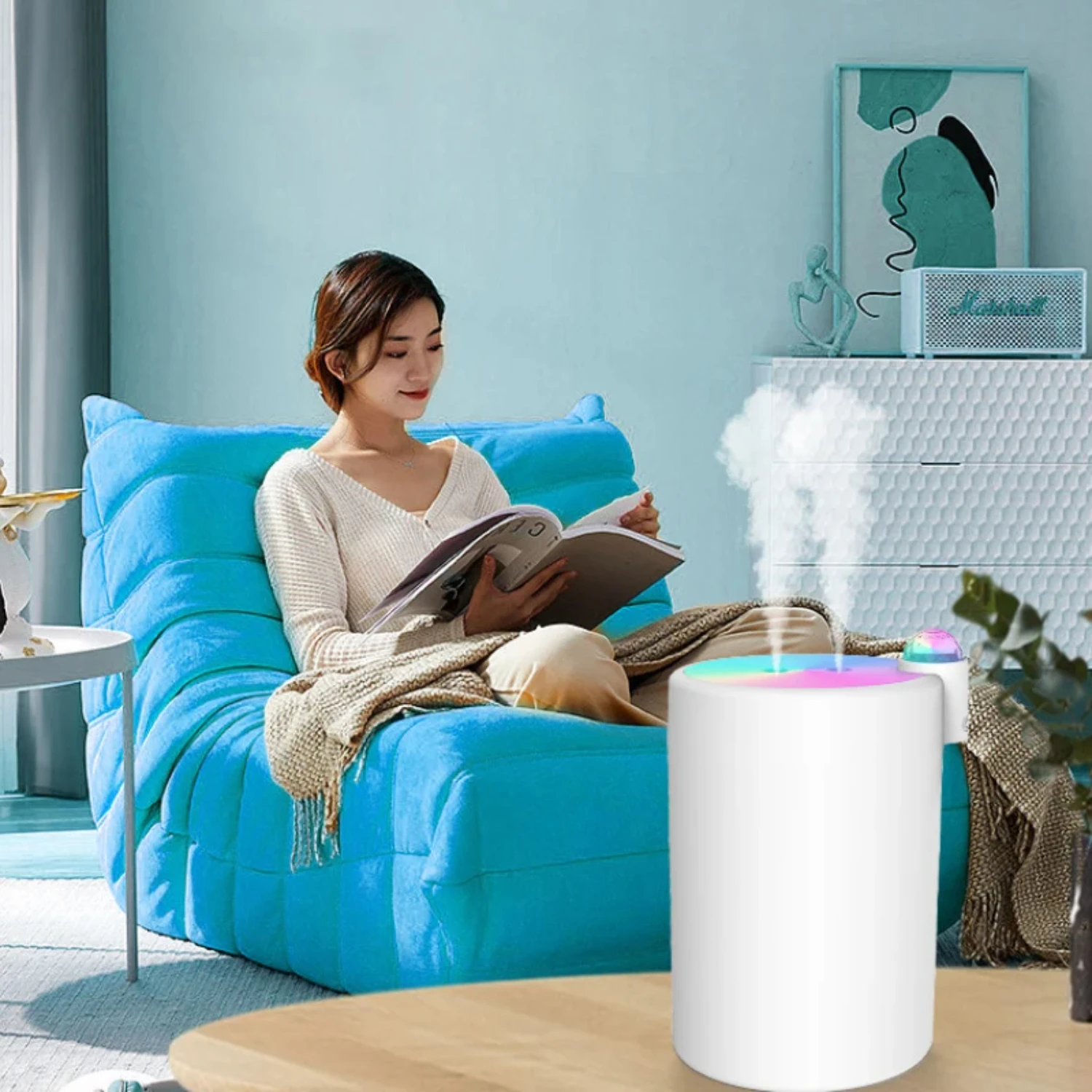 Nieuwe efficiënte 2000 ml USB dubbele spuitpoort kantoorluchtbevochtiger - krachtige etherische olie aromatherapie diffuser met Cool Mist M