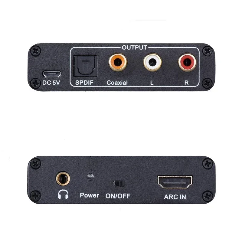 ARC Audio Extractor to L/R Coaxial SPDIF Jack Return Channel Converter For Fiber RCA Headphone