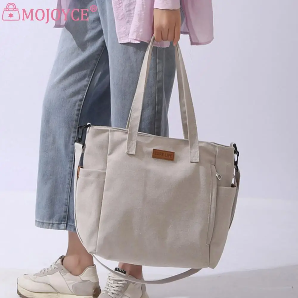 Canvas Female Crossbody Bags Large Capacity Underarm Bag Vintage Casual Portable Adjustable Strap Simple for Outdoor Sport