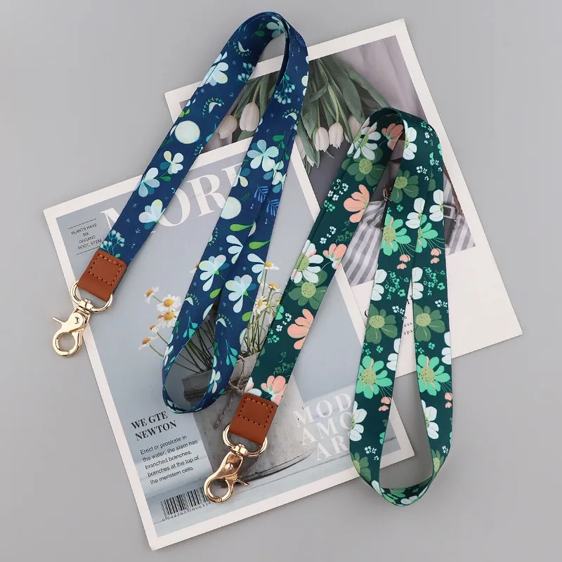 Flowers Plants Series Neck Strap Lanyard for Key Keychain Mobile Phone Charm USB Badge Hang Rope Accessories Holiday Gift