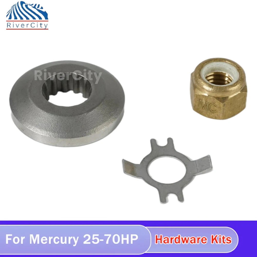 

River City Hardware Kits fit Mercury 25-70HP Outboard Motos Thrust Washer/Spacer/Washer/Nut/Cotter Pin Included