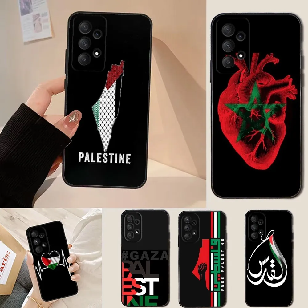 

P-Palestine-es-F-Flag MAP Phone Case For Samsung Galaxy A13,A21s,A22,A31,A32,A52,A53,A71,A80,Soft Black Shell