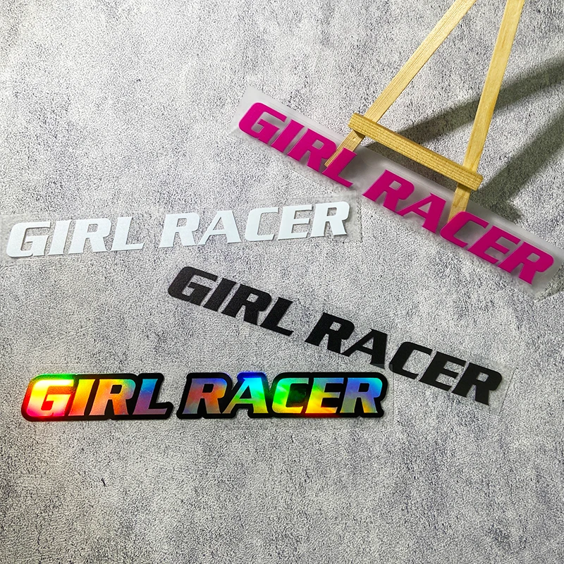 

1PC GIRL RACER Motorcycle Sticker Waterproof Vinyl Decal for Motorbike Fuel Tank Front Fairing Car Window Electric Scooter