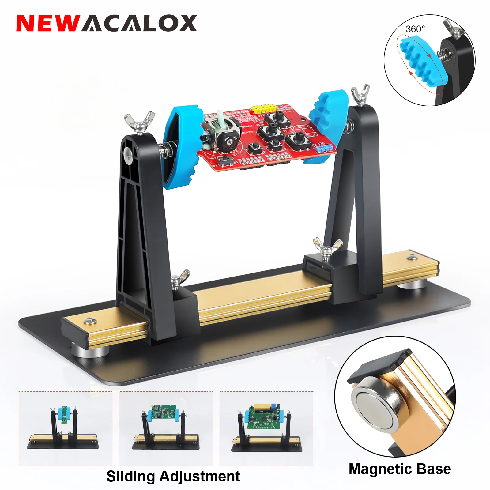 

NEWACALOX Soldering Repair Workbench 360° Rotation PCB Holder Soldering Helping Hand Third Hand Tool for Soldering/Desoldering