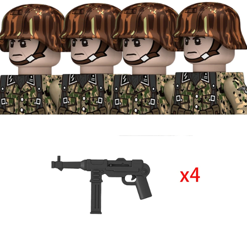 Figurines militaires de la marine allemande de la seconde guerre mondiale, blocs de construction, soldats de marin de la marine, commandant de bateau en U, guerrier, pièces d'armes, briques, jouets pour enfants