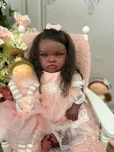 DLS – bébé Chantal Reborn personnalisé de 22 pouces, approvisionnement limité, avec cheveux enracinés à la main, poupée déjà finie avec différentes robes