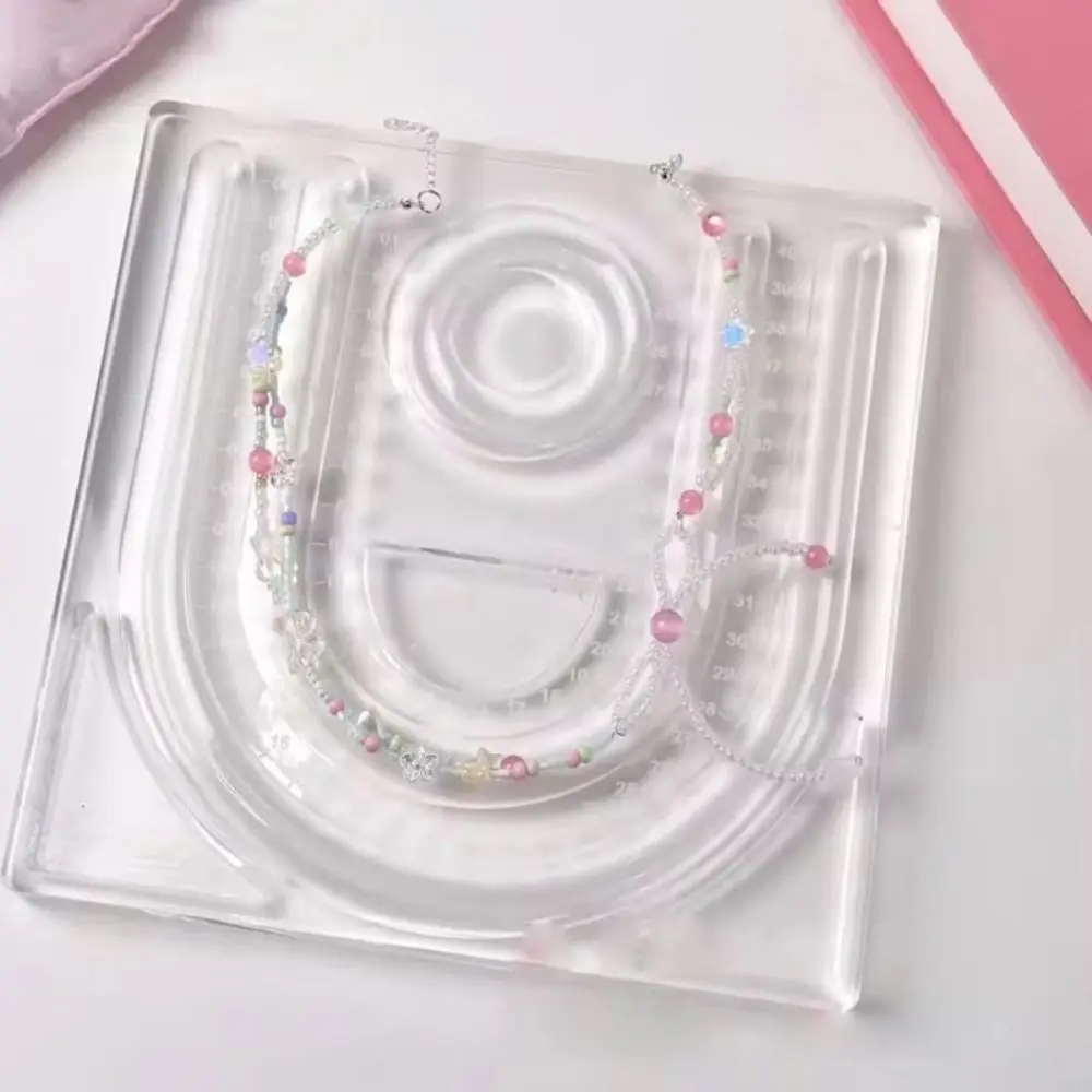 لوح خرز على شكل سوار أكريليك، أخاديد متعددة، تصميمات قلادة شفافة، لوح صياغة مقاس يدويًا #3