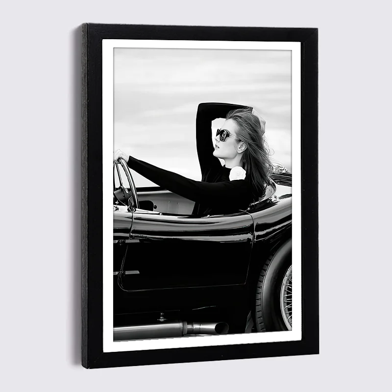 

9x13 13x18 30x42cm Photo Frames with Canvas Art Picture Woman Luxury Store Poster Wood Frame Black and White Wall Decor Painting