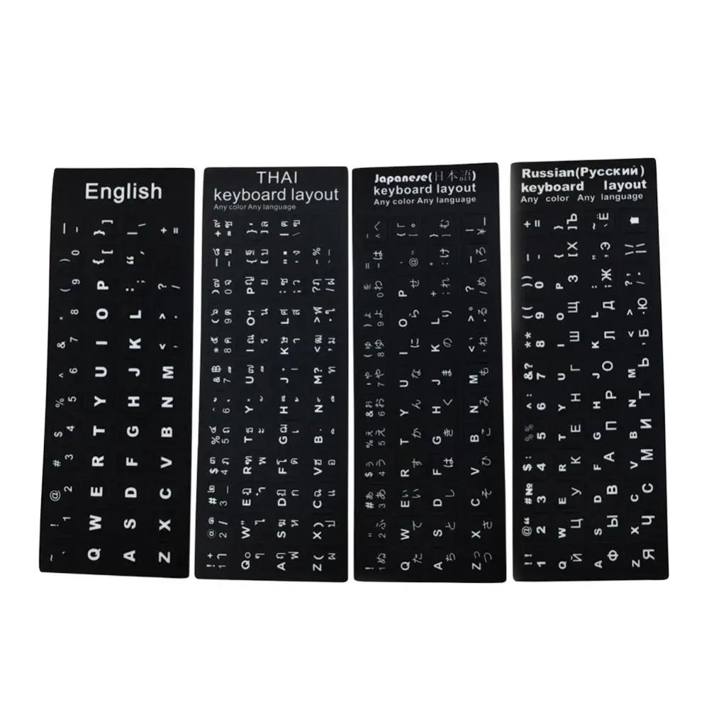 Stiker Tata Letak Keyboard Komputer Laptop Huruf Thailand Jepang Rusia Inggris