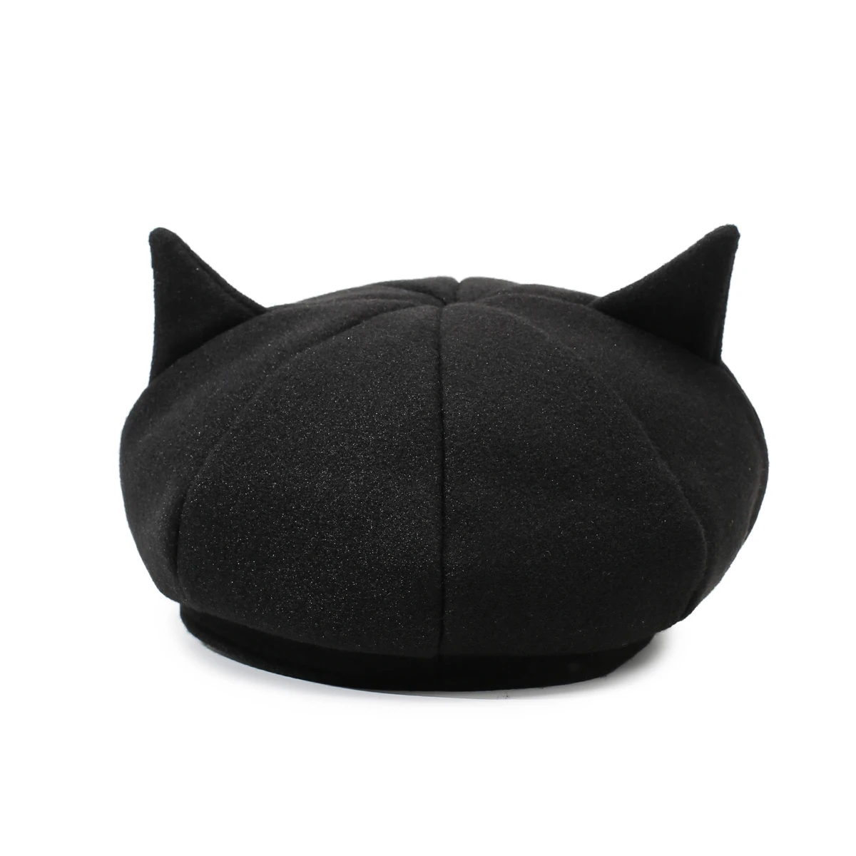 Cute Cat Ear Octagonal Hat, British Retro Wool Beret, Women's Solid Color Trendy Painter Hat