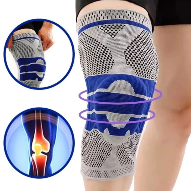Joelheira Esportiva Compressão 3D Ortopedica Com Silicone e Aço Treino Alívio Dor Joelho