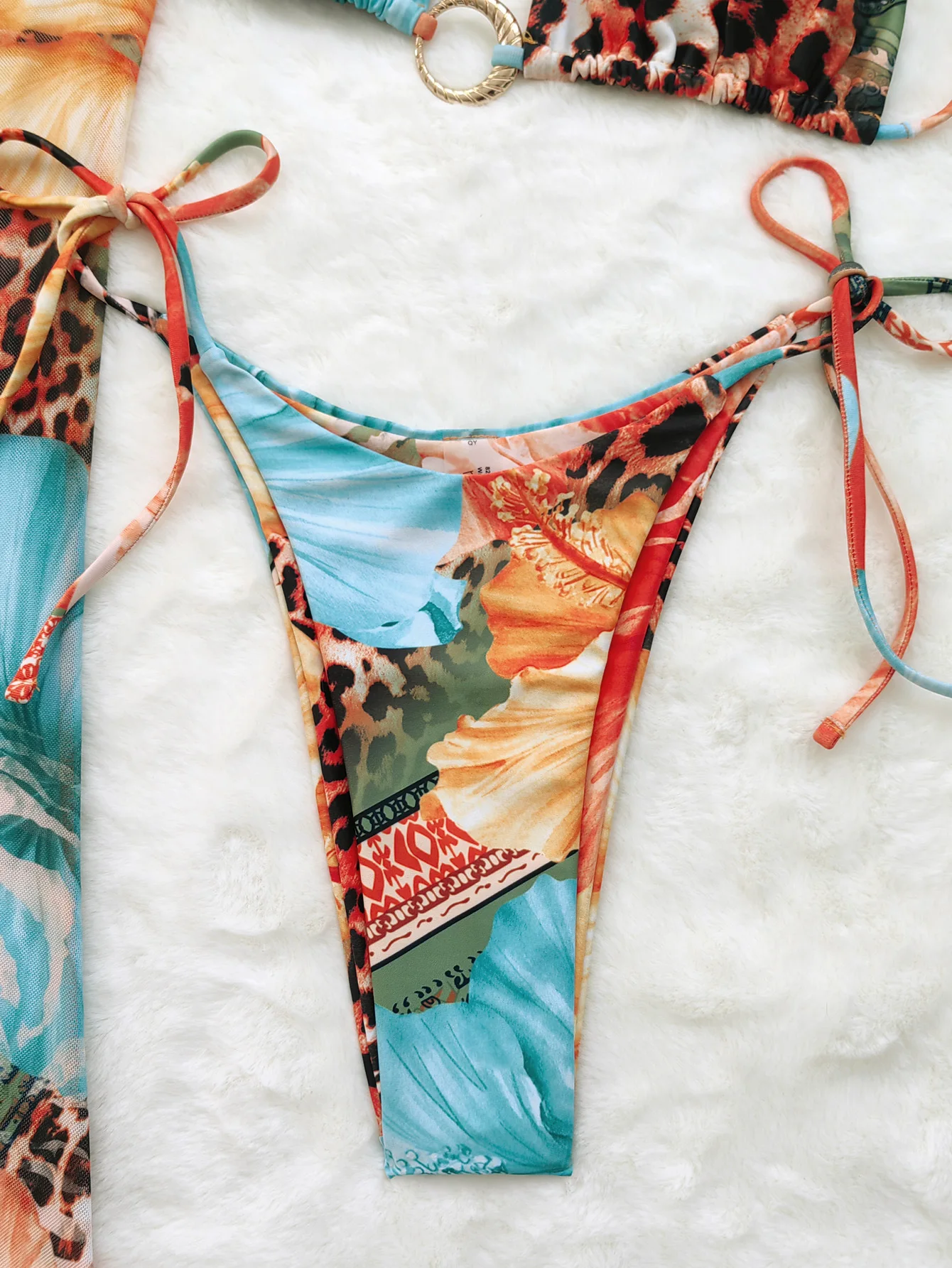 Sexy imprimé léopard micro bikinis ensembles trois pièces avec jupe longue dos floral cravate maillot de bain maillots de bain vêtements de plage maillots de bain