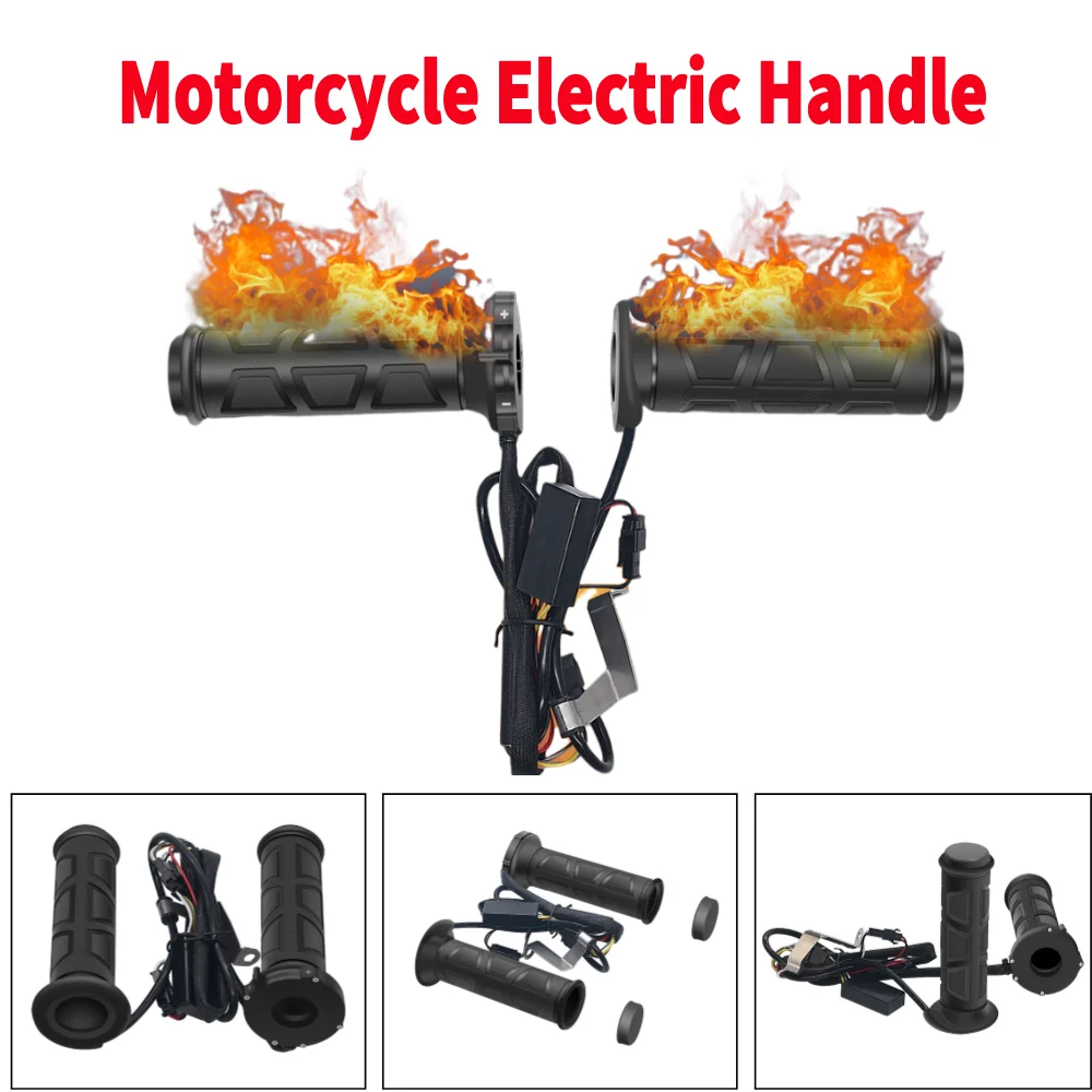 

Electric Heating Handle 22mm Scooter Bar Hand Warmer Temperature Regulation Electric Hot Heated Grip Motorcycle Parts for Winter