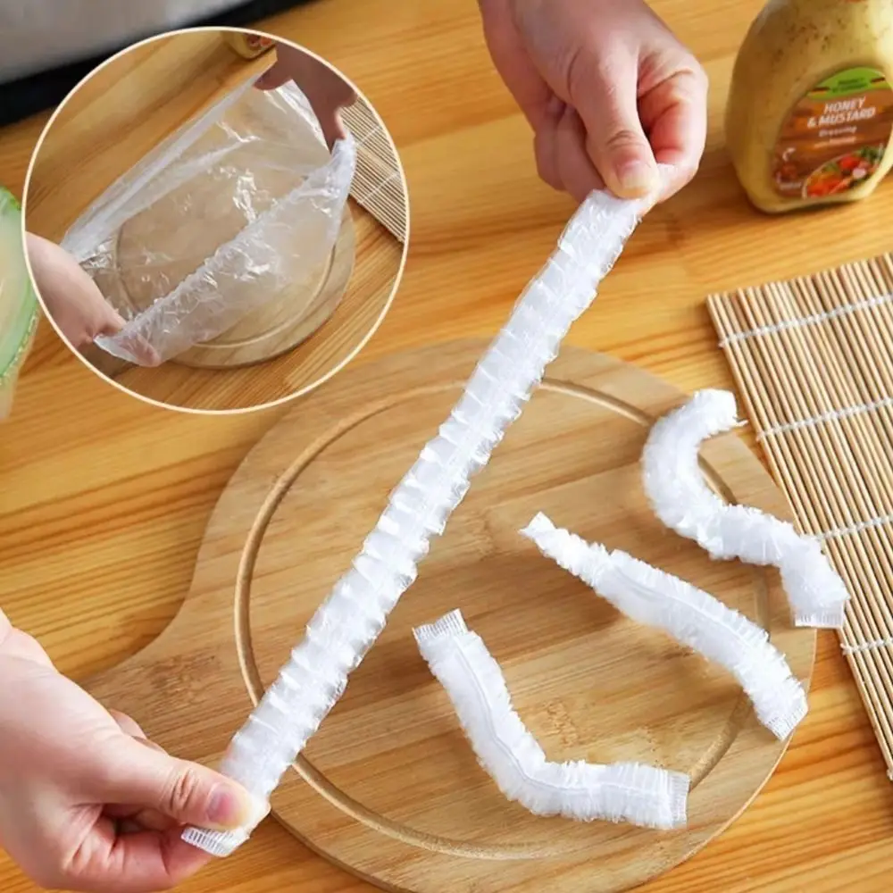 

300/500Pcs Elastic Mouth Disposable Food Cover Fresh-Keeping Stretch Wrap Cling Film Cover Plastic Bags Kitchen Organizer
