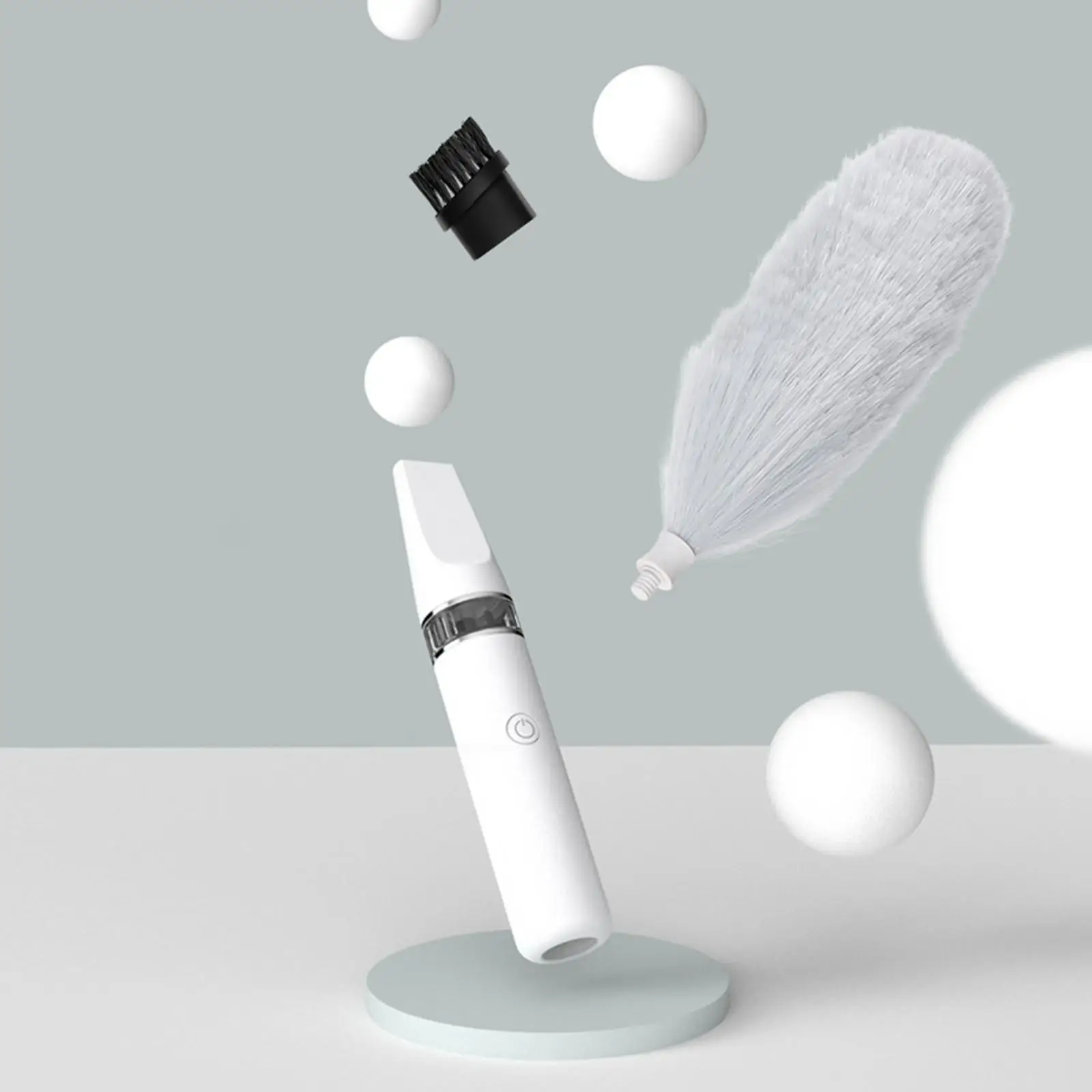 Rechargeable Electric Feather Duster with Telescopic Pole and Two Speed Settings for Home Office Car Cleaning Dusting Brush Tool