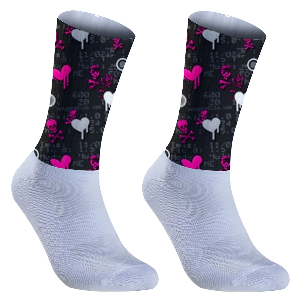 2024  Anti Slip Seamless Cycling Socks Integral Moulding High-tech Bike Socks Compression Bicycle Outdoor Running Sport Socks