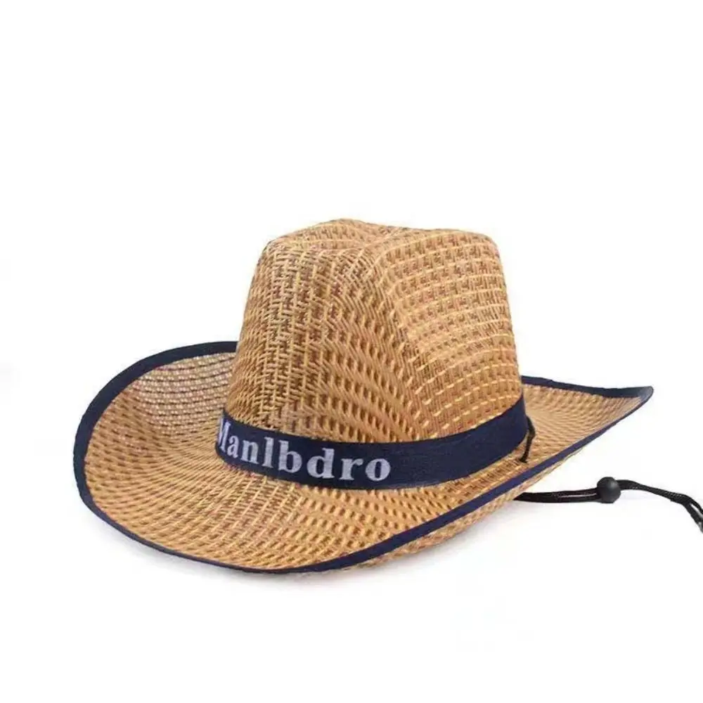 

Simple Visor Cap Men Straw Hat Sunscreen Letter Man Sun Hat Beach Cap Weave Sun Cap Panama Hat Beach