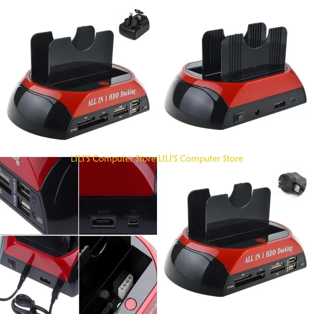 

A52B USB2.0 Type C HUB to Dual Slots 2.5\3.5 IDE+SATA Hard Disk Box TF Card Slots