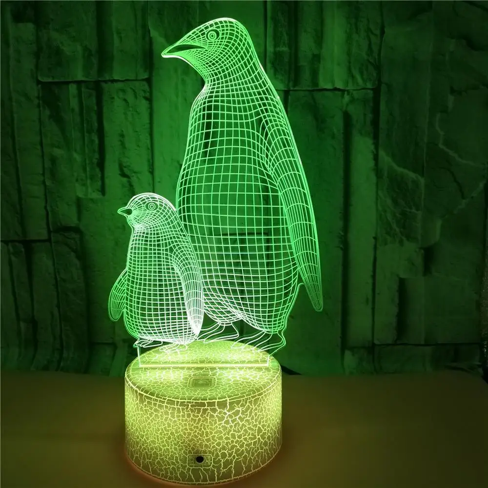 Nighdn Penguin 3D Lamp for Kids, Night Light, Animal Illusion, Child Nightlight, Bedroom Decor, Birthday, Christmas Gifts, Boy, Girl