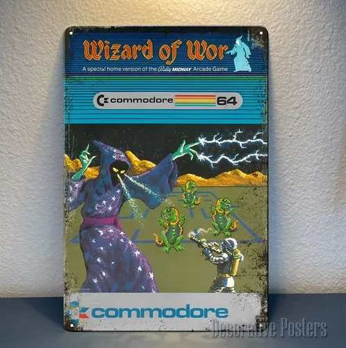 Wizard Of Wor Commodore Amiga Retro Video Game Metal Poster - 8x12inch Sign  -aluminum