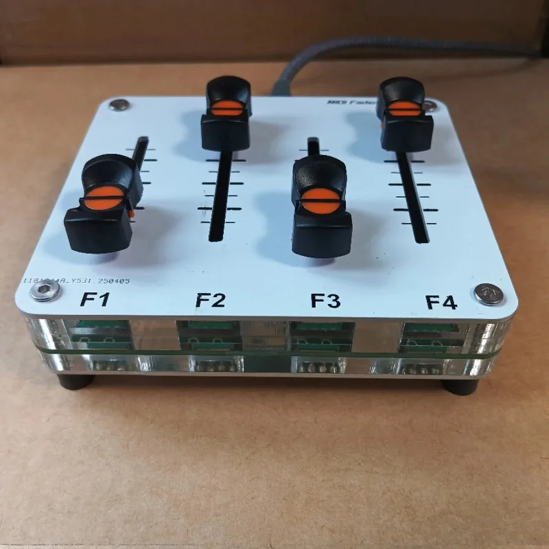 4-Channel MIDI Pushrod 42mm Fader Custom CC Information USB Interface Music Host Software Controller