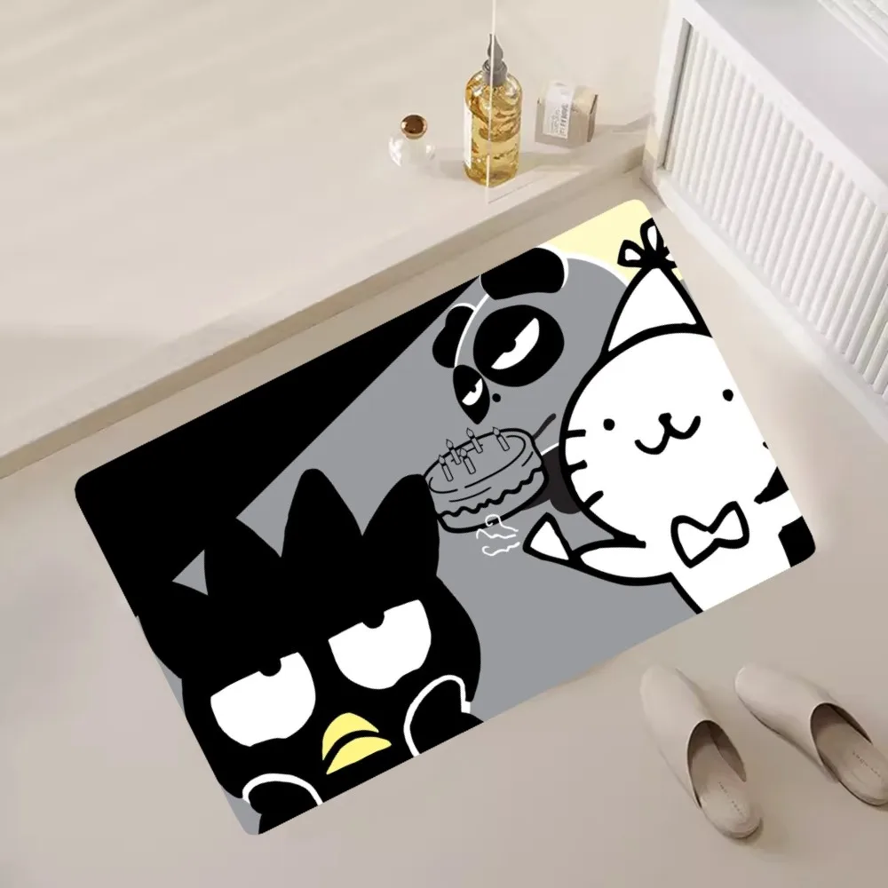 MINISO Badtz-maru Kawaii Floor Mat Bedroom Kitchen Door Bath House Super Absorbent Foot Non-slip