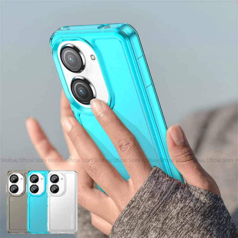 For ASUS Zenfone 9 Case Luxury Transparent TPU Candy Color Phone Cover Shockproof Silicone Protective Case ASUS Zenfone 9 10