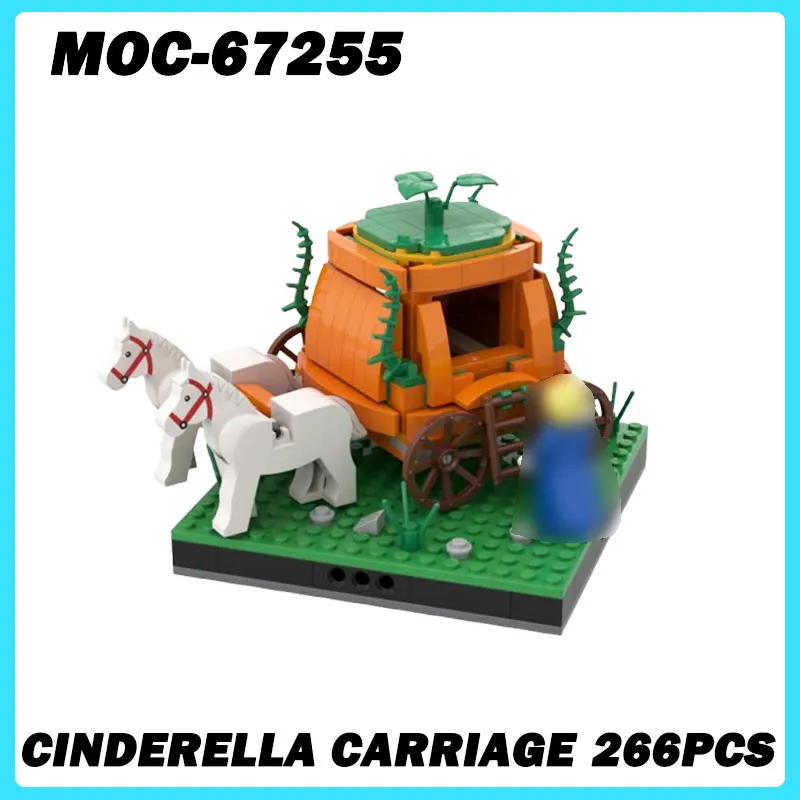 MOC-67255 Micro Architectuur Serie Assepoester Auto Riage Bouwstenen DIY Model Bricks Puzzel Speelgoed Kleine Baksteen Verjaardagscadeautjes