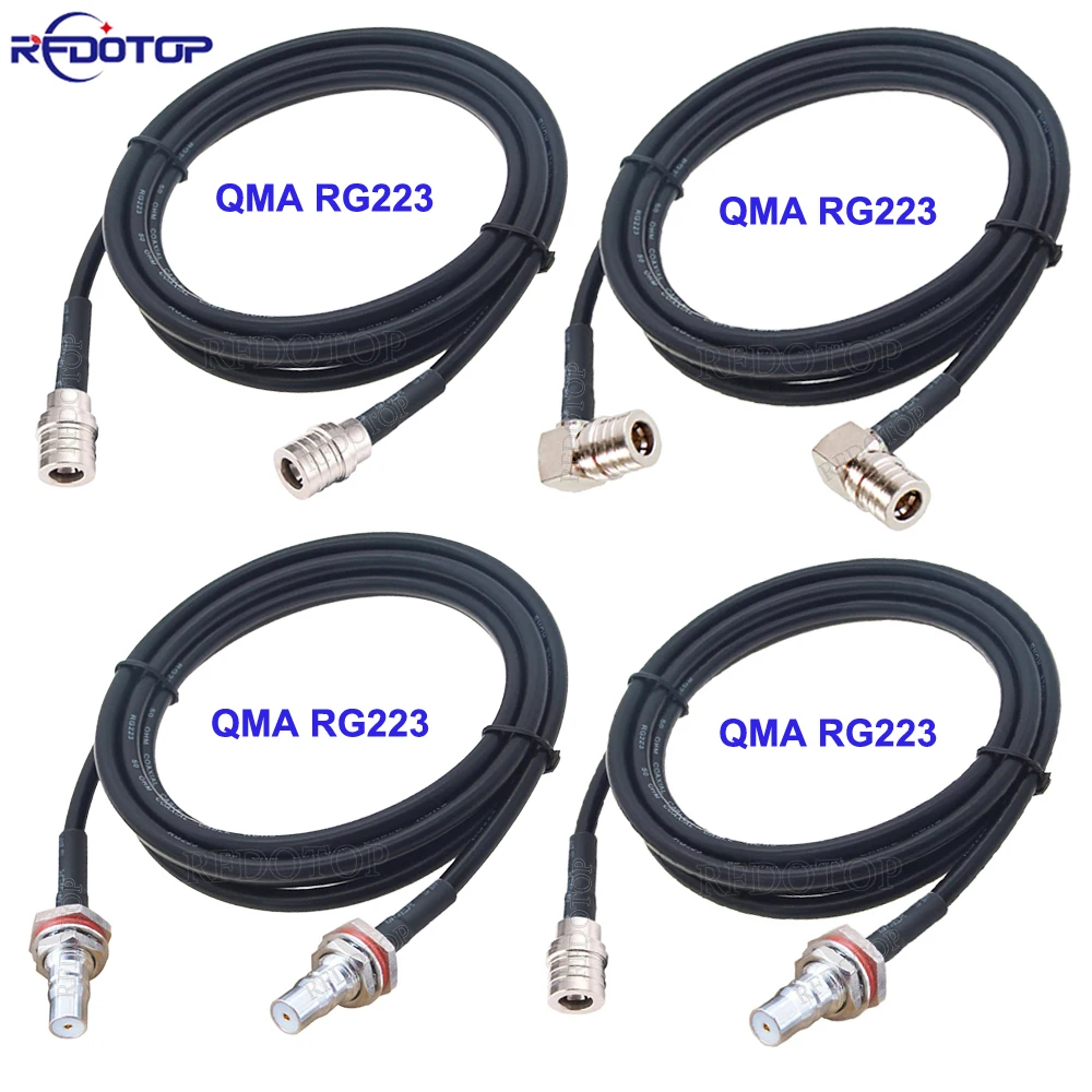 RG223 Cable 50-3 QMA Male Plug to QMA Female/Female Connector 50 Ohm Double Shielded Low Loss RG-223 Pigtail Extension Jumper