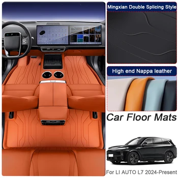 Custom Nappa Leather Anti-Slip Car Foot Protect Mat For LI AUTO L7 2024-Present Luxury Waterproof Floor Pad Interior Accessory