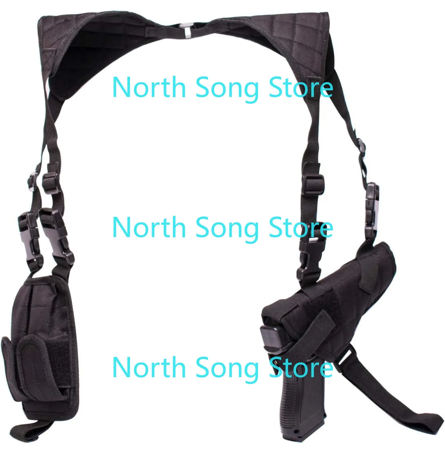 

Shoulder Holster for Pistols, Adjustable Vertical Gun Holster with Double Magazine Pouch, Universal Concealed Carry Holster