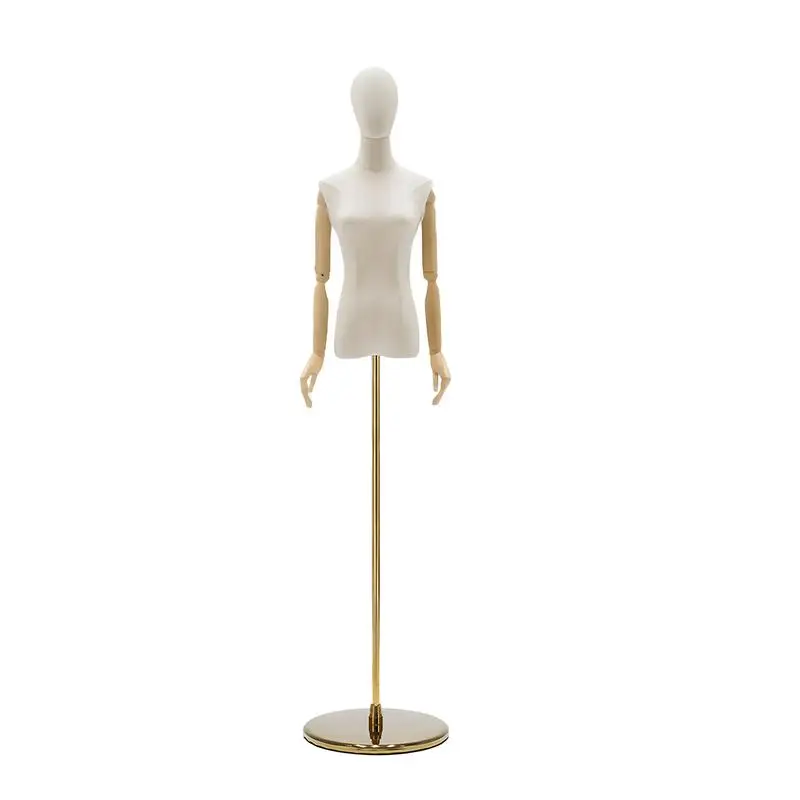 Clothing Mannequin Female Height Adjustable Detachable Female Dress Form Sturdy Display Model with Wooden Arms Versatile Body