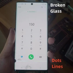 Repair Edge Screen Separete Glass Practice LCD For Samsung Galaxy Note 10 N9700 N970F N970U Broken Glass Touch OK DOT LINE