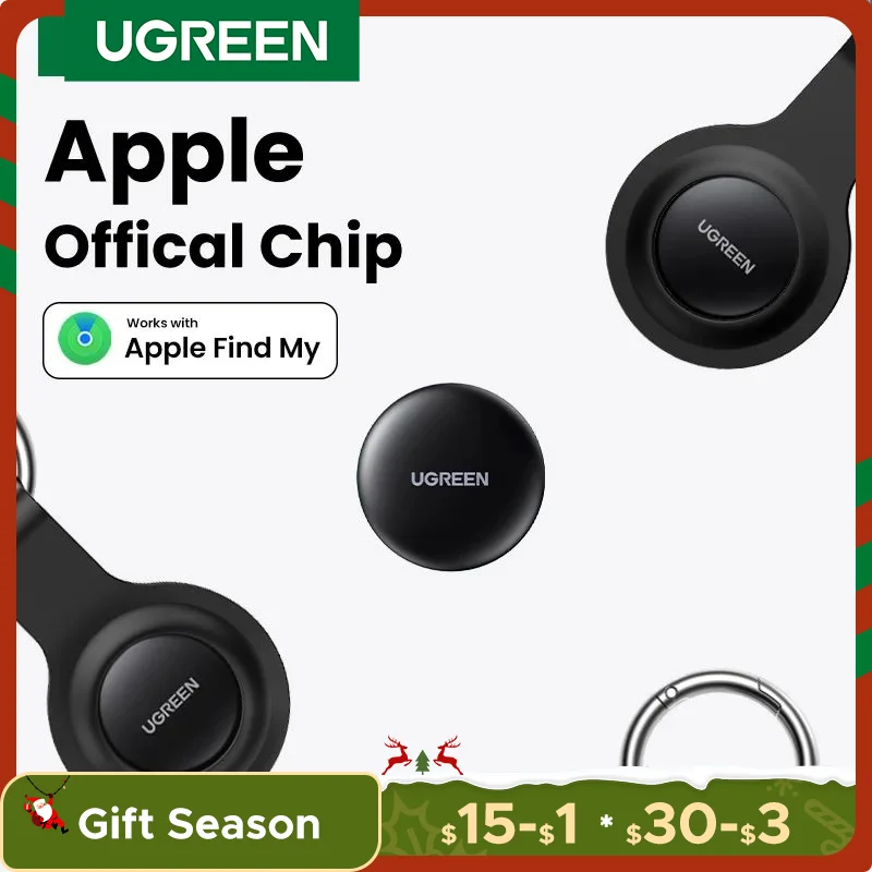 UGREEN-rastreador de enlace inteligente, dispositivo de seguridad con Apple Find My Key, Bluetooth, para auriculares, equipaje, MFi, buscador de