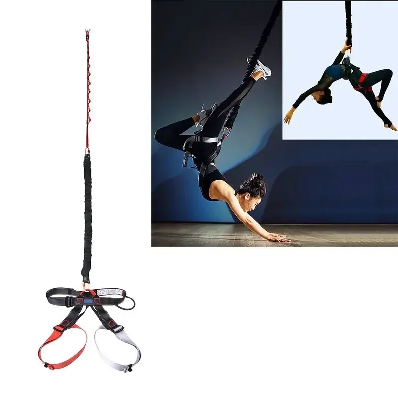 Fitness Workout 70Kg Aerial Yoga Resistence Cord Harness Jump Bungee Dance Equipment