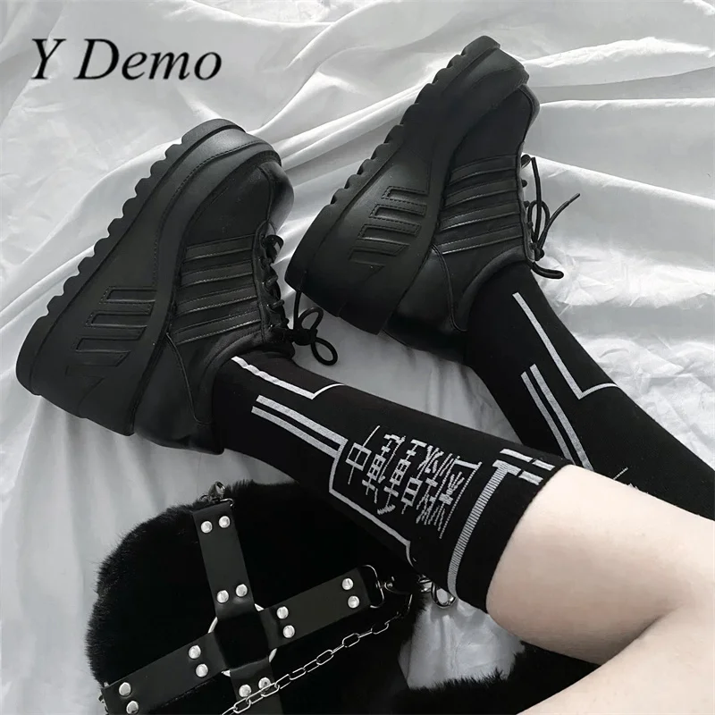 

Милые женские носки Y Demo Techwear в китайском стиле белые черные эластичные тонкие носки до середины икры