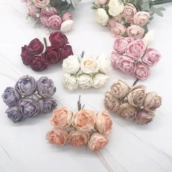 6 piece of simulation diy garland forest headdress European tea bud, hot edge retro rose silk flower bud decoration material