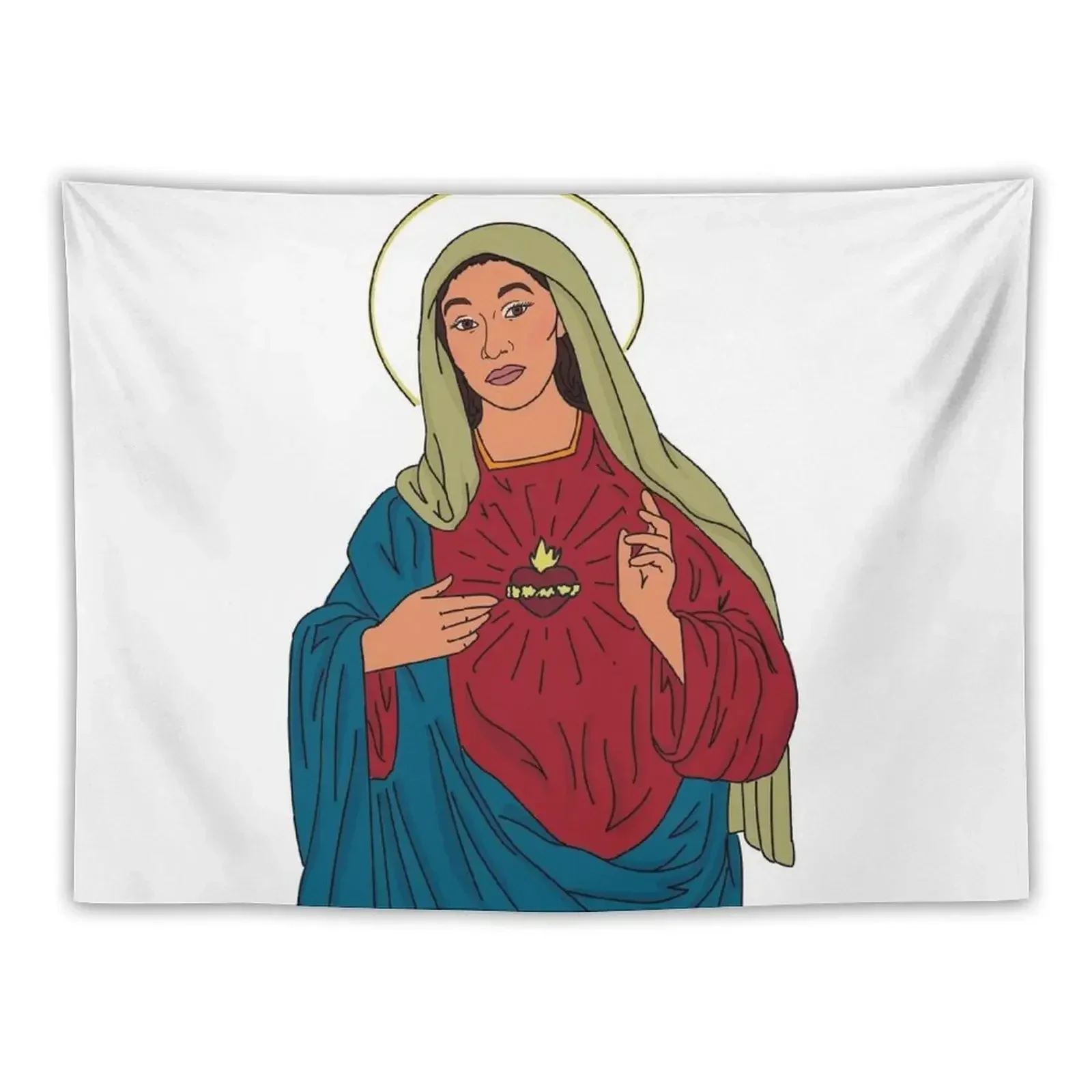 

Cardi B Mother Mary Tapestry Bedroom Decor Tapete For The Wall Aesthetic Decoration Tapestry