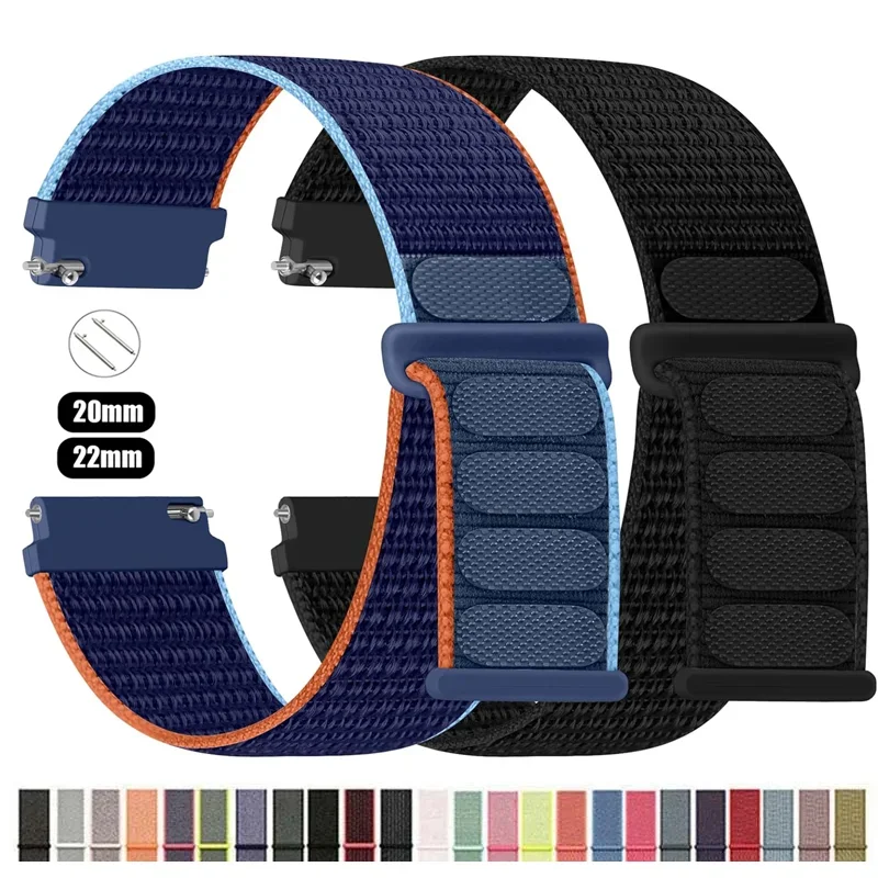 

Нейлоновый ремешок-петля для Samsung Galaxy Watch 6/5/pro/4/Classic/active 2, 40-44 мм, ремень 20 мм/22 мм, браслет Huawei GT 4-2-2e-3 pro, ремешок