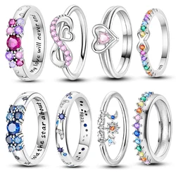 925 Sterling Silver Ring Women Eternal Love Dewdrop Stone Glow-in-The-Dark Firefly Ring Fashion Engagement Wedding Ring Jewelry