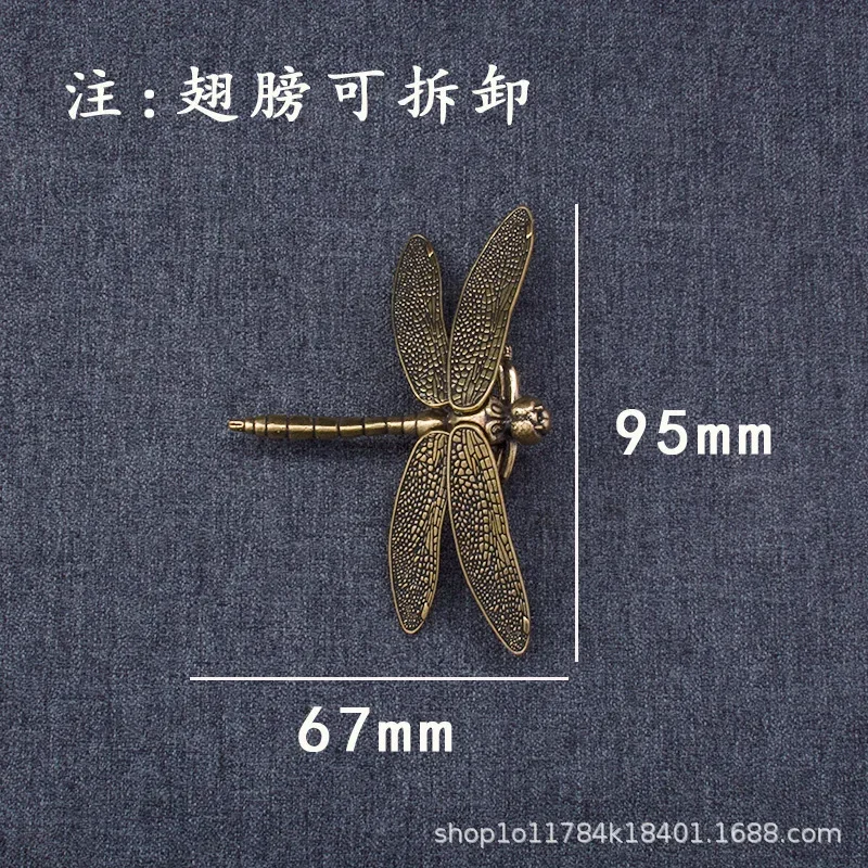 Dragonfly Crafts Ornament Brass Decor Lawn Statue Figurines Home Decoration Cabinet Tea Pet Adornment Curiosity