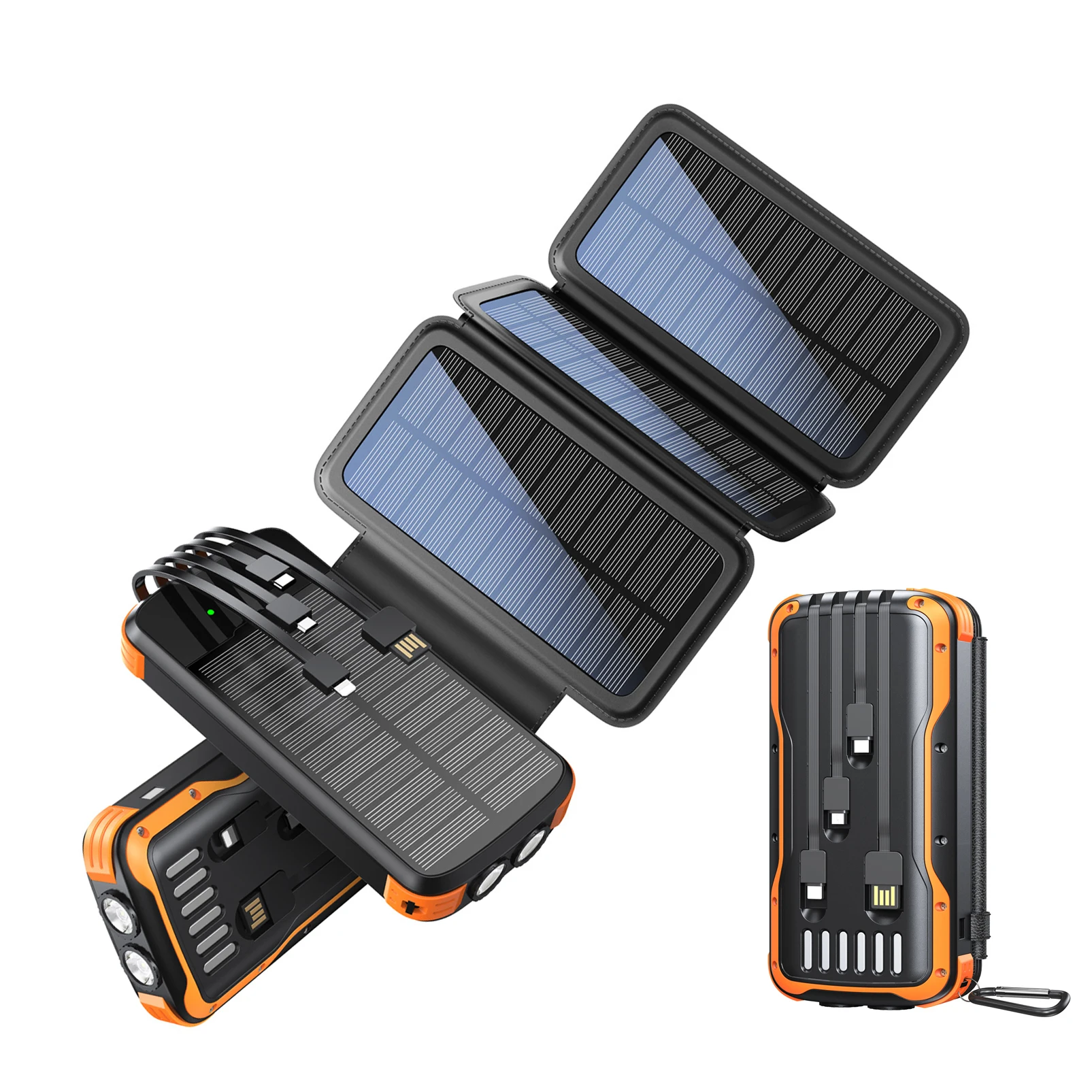 

Power Bank Camping Supplies Fast Mobile Phone Chargers Auxiliary Battery Large Capacity 20000mAh Powerbank with Flashlight Cable