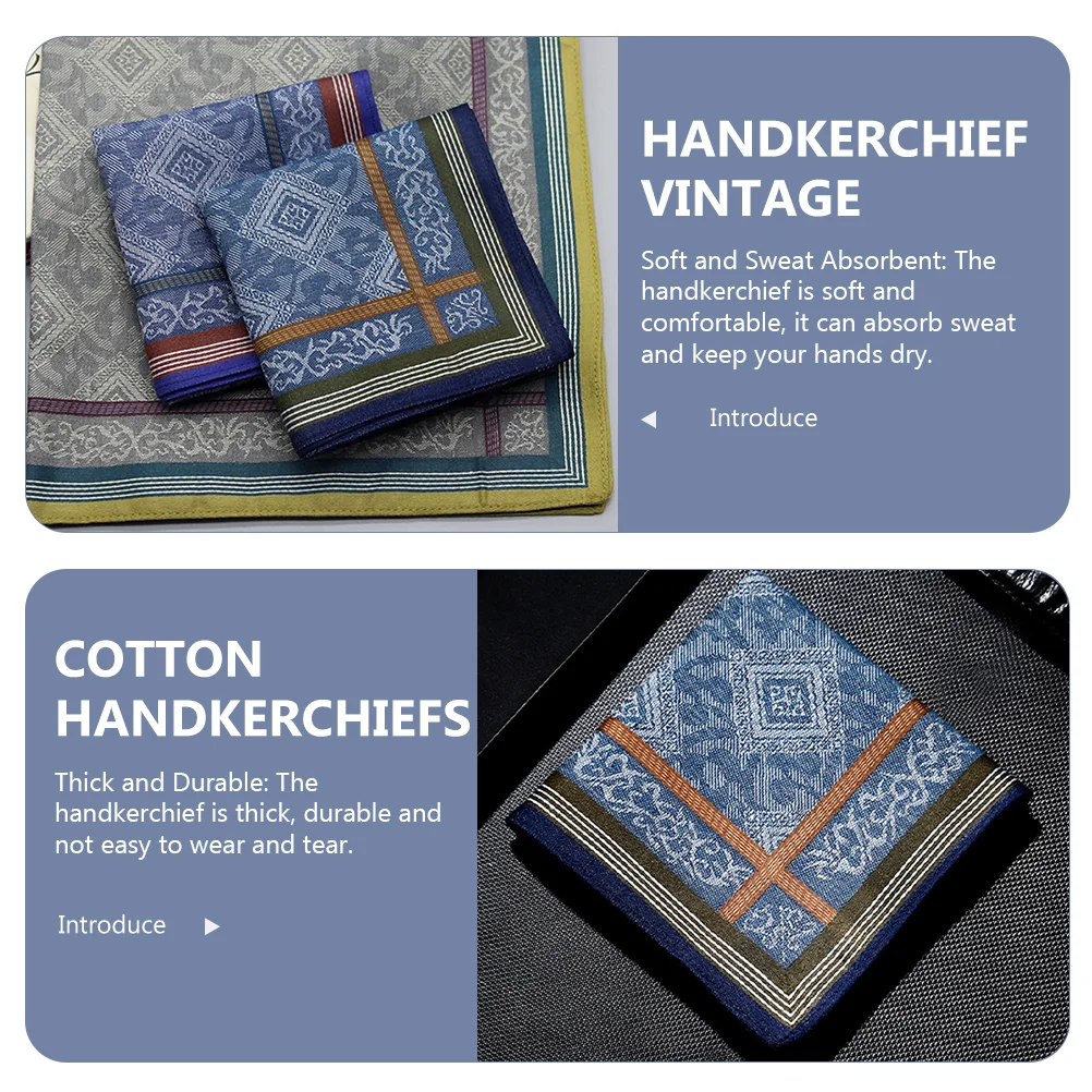 Handkerchief Vintage Handkerchiefs Men's Japanese Wedding Royal Blue Bandana Miss