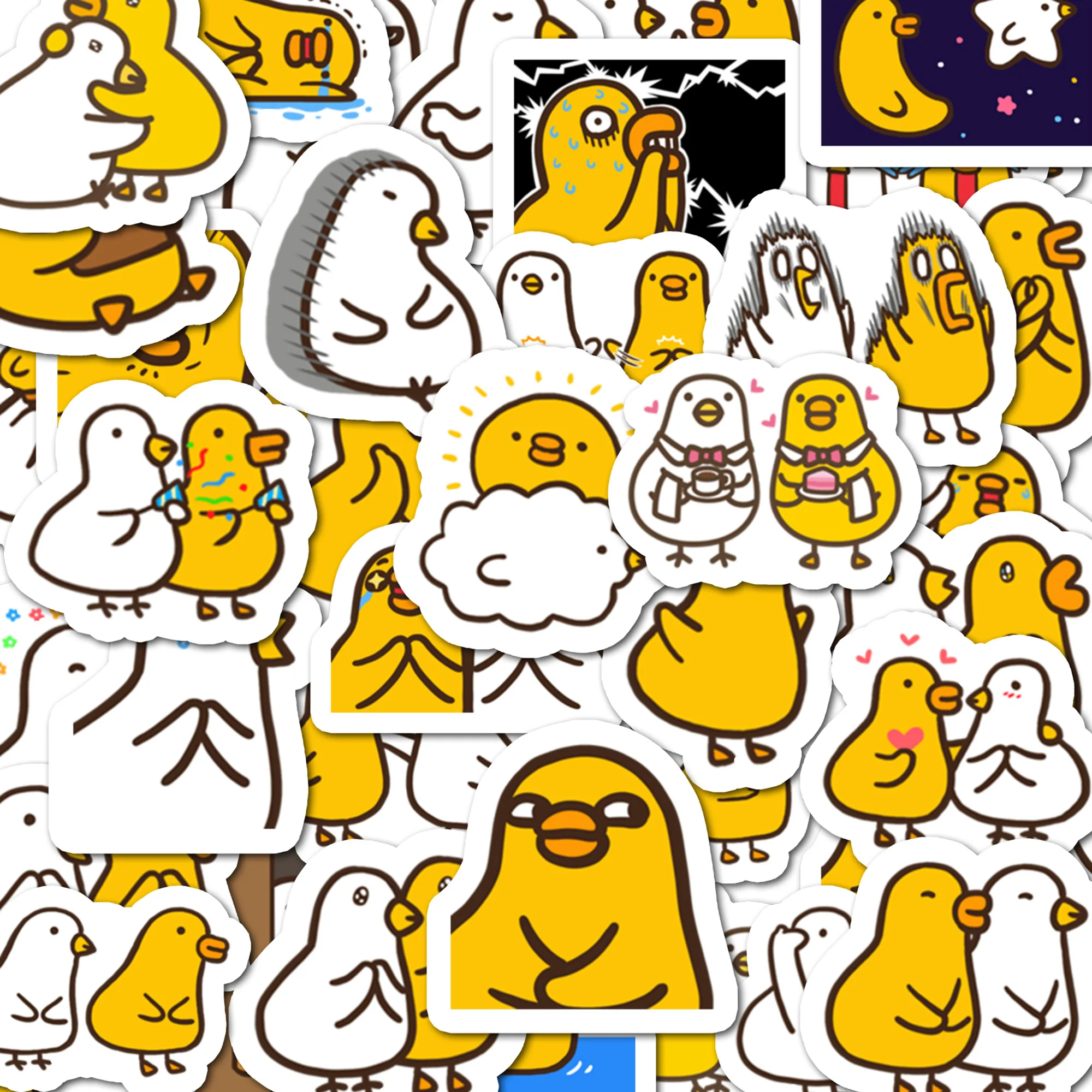 40PCS Cartoon Duck Stickers DIY Scrapbook Notebook Phone Laptop Guitar Luggage Graffiti Sticker Toy
