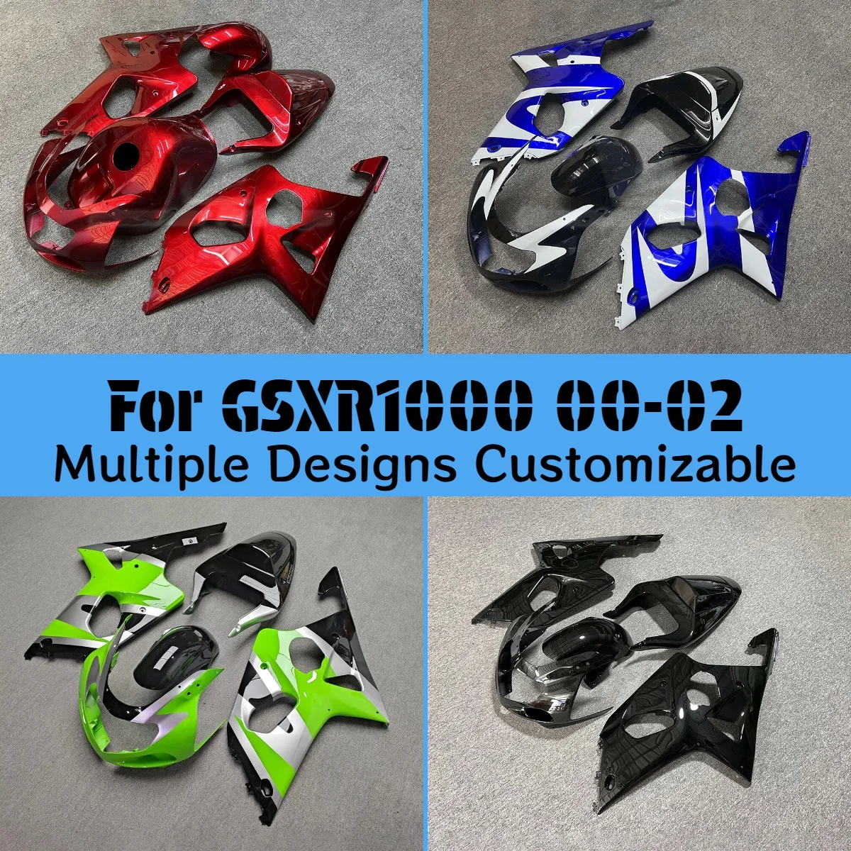 

Для GSXR1000 2000 2001 2002 горячий стиль обтекатели GSXR 1000 00 01 02, полный пластиковый набор чехлов, комплект обтекателей для мотоцикла