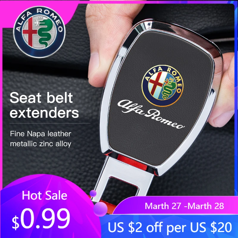 

For Alfa Romeo Car Seat Belt Extender Plug Clip Lock Buckle Accessories For Alfa Romeo Giulia Stelvio Giulietta 156 159 147 Mito