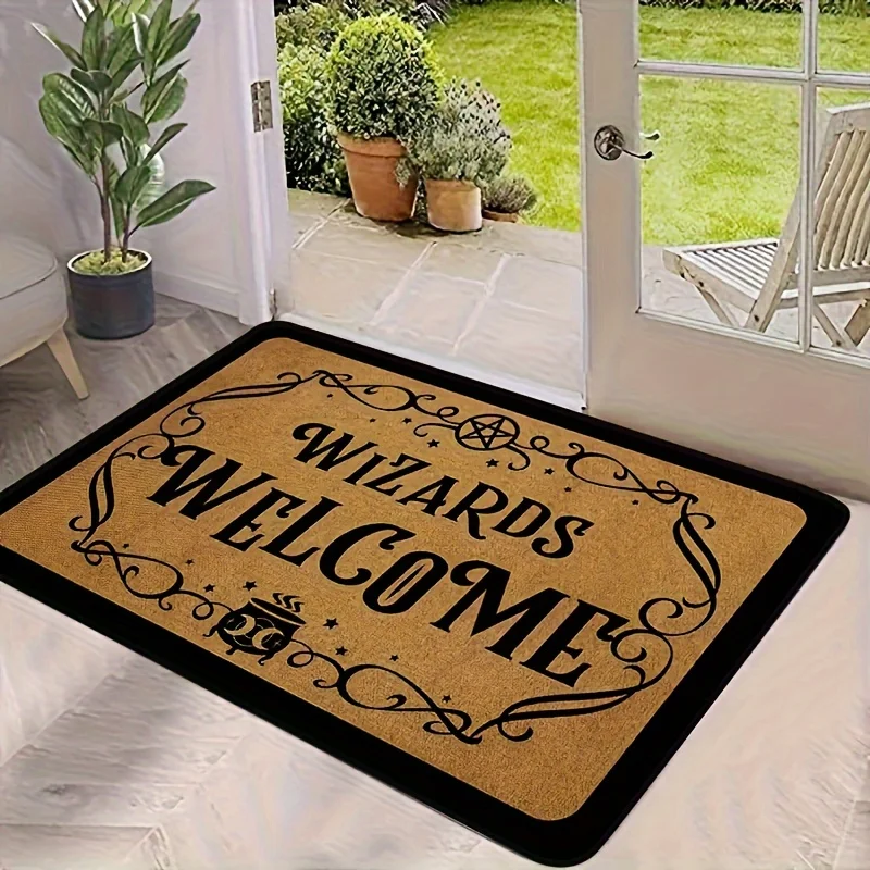 Wizards Welcome Door Mat Letters Non-slip Carpet Bedroom  Doormats Home Decoration Washable Kitchen Bathroom Balcony Floor Rug