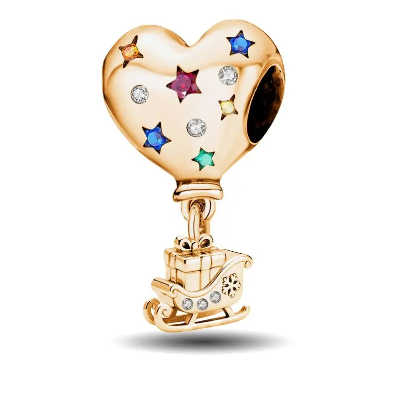 925 فضة كلاسيكي جرس شجرة عيد الميلاد سلسلة عيد الميلاد خرزة ساحرة تناسب سوار ذاتي الصنع صنع هدية من المجوهرات عالية الجودة